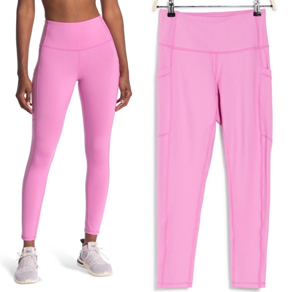 NEW Nordstrom‎ Zella High Waist 7/8 Daily Pocket Leggings Size XXL Pink Purple
